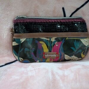 Sakroots Multicolor Clutch Canvas Peace/Bird Multicolored Floral